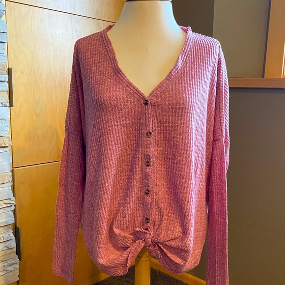Urban Outfitters Tops - purple waffle knit shirt